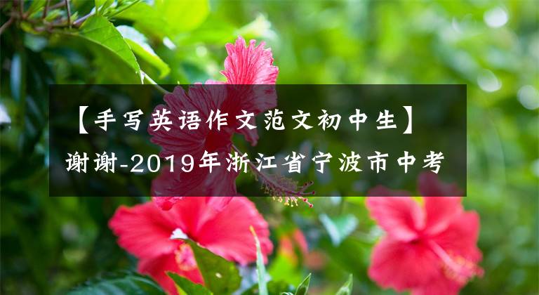 【手写英语作文范文初中生】谢谢-2019年浙江省宁波市中考英语手写作文A篇。