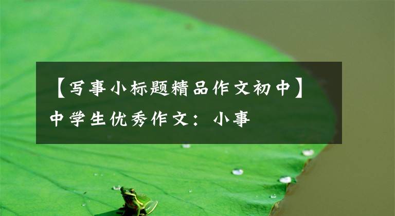 【写事小标题精品作文初中】中学生优秀作文：小事