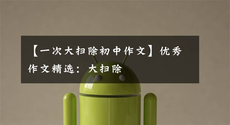 【一次大扫除初中作文】优秀作文精选:大扫除