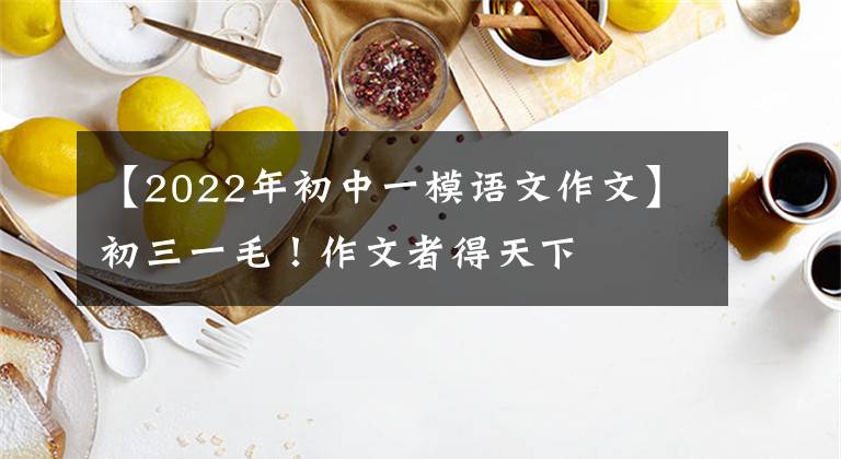 【2022年初中一模语文作文】初三一毛！作文者得天下