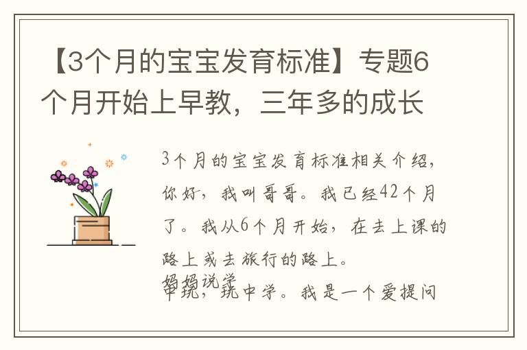 【3个月的宝宝发育标准】专题6个月开始上早教，三年多的成长之路，我收获了什么？