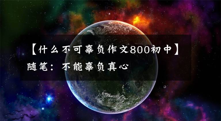 【什么不可辜负作文800初中】随笔：不能辜负真心