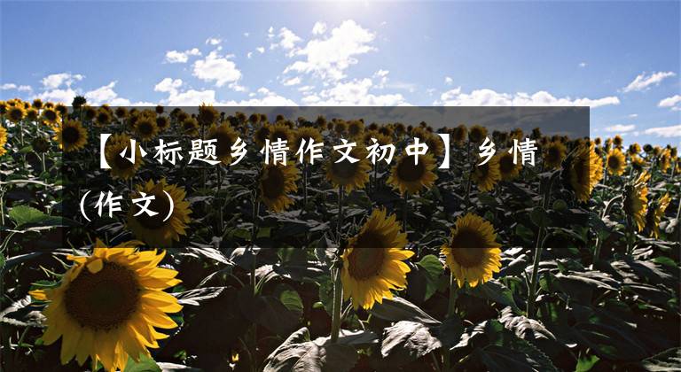 【小标题乡情作文初中】乡情(作文)