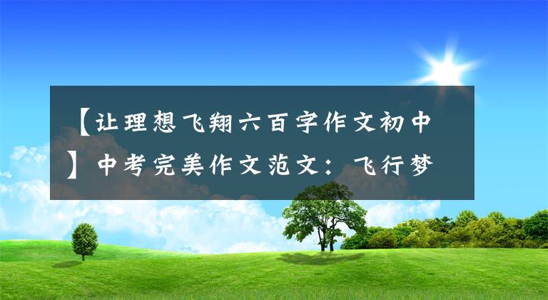 【让理想飞翔六百字作文初中】中考完美作文范文：飞行梦