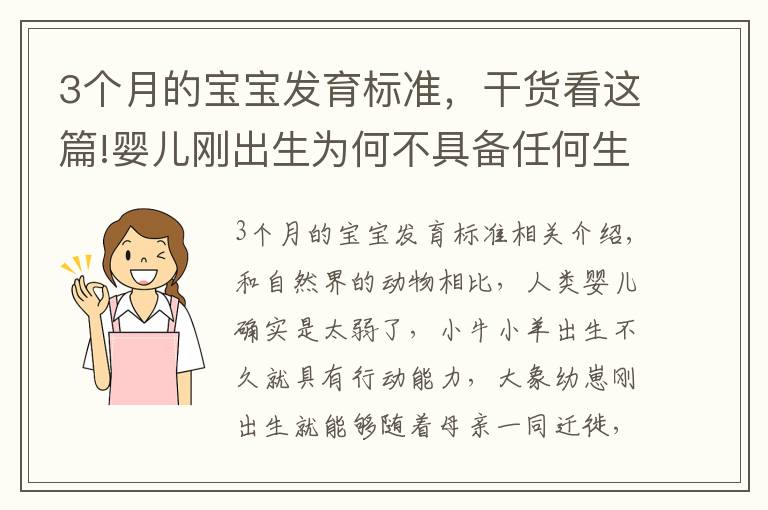 3个月的宝宝发育标准，干货看这篇!婴儿刚出生为何不具备任何生存能力？