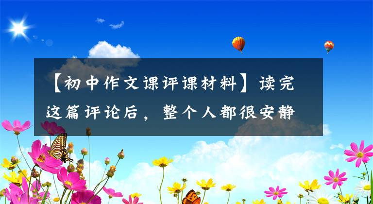 【初中作文课评课材料】读完这篇评论后，整个人都很安静