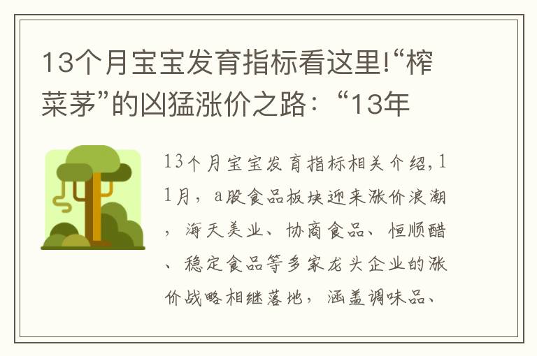 13个月宝宝发育指标看这里!“榨菜茅”的凶猛涨价之路：“13年13涨”，成长天花板或至？