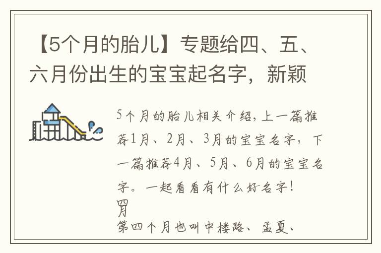 【5个月的胎儿】专题给四、五、六月份出生的宝宝起名字，新颖独特有意义