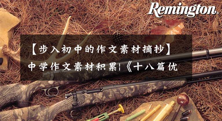 【步入初中的作文素材摘抄】中学作文素材积累|《十八篇优秀作文金文》