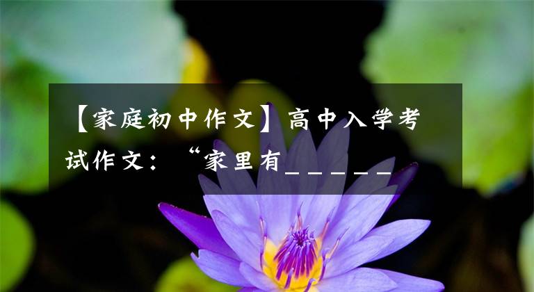 【家庭初中作文】高中入学考试作文：“家里有_ _ _ _ _ _”作文指导和范文