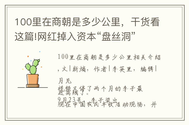 100里在商朝是多少公里，干货看这篇!网红掉入资本“盘丝洞”