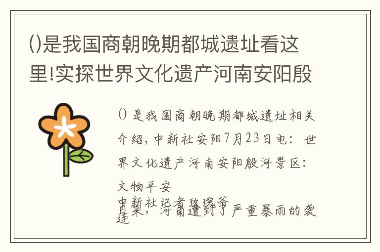 是我国商朝晚期都城遗址看这里!实探世界文化遗产河南安阳殷墟景区：文物安好