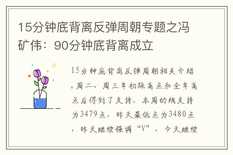 15分钟底背离反弹周朝专题之冯矿伟：90分钟底背离成立