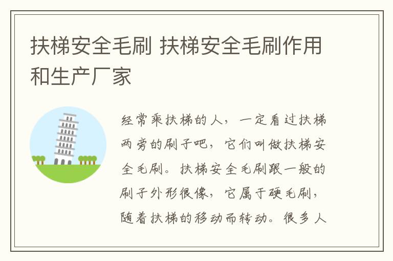 扶梯安全毛刷 扶梯安全毛刷作用和生产厂家