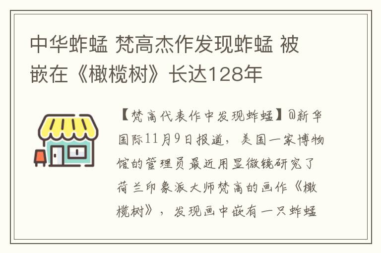 中华蚱蜢 梵高杰作发现蚱蜢 被嵌在《橄榄树》长达128年