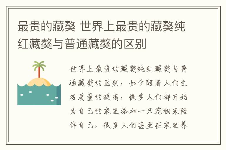 最贵的藏獒 世界上最贵的藏獒纯红藏獒与普通藏獒的区别