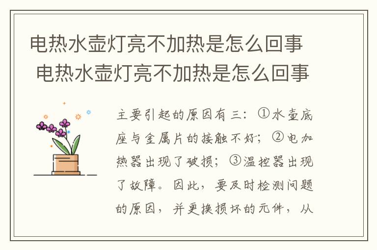 电热水壶灯亮不加热是怎么回事 电热水壶灯亮不加热是怎么回事