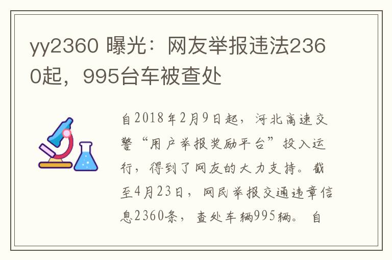 yy2360 曝光：网友举报违法2360起，995台车被查处