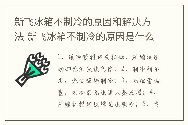 新飞冰箱不制冷的原因和解决方法 新飞冰箱不制冷的原因是什么