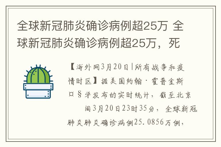 全球新冠肺炎确诊病例超25万 全球新冠肺炎确诊病例超25万，死亡10389人