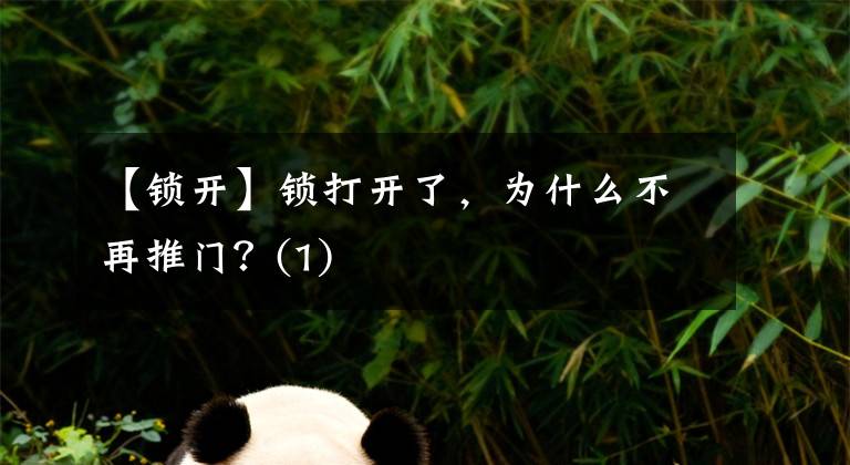 【锁开】锁打开了，为什么不再推门？(1)