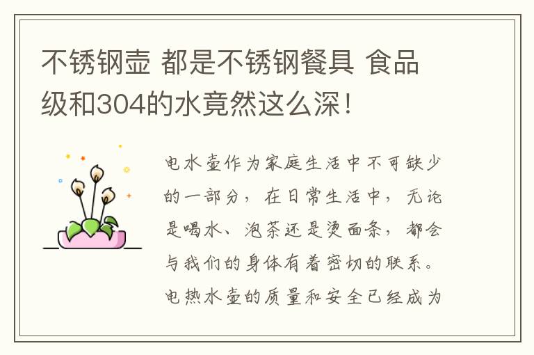 不锈钢壶 都是不锈钢餐具 食品级和304的水竟然这么深！