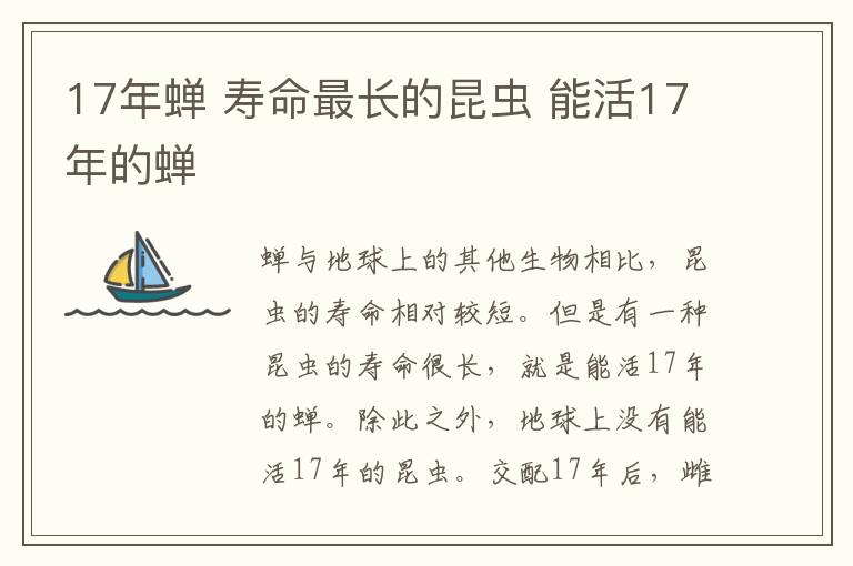 17年蝉 寿命最长的昆虫 能活17年的蝉