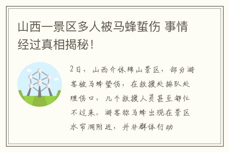 山西一景区多人被马蜂蜇伤 事情经过真相揭秘！