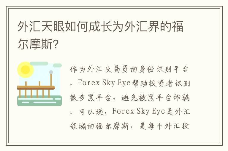外汇天眼如何成长为外汇界的福尔摩斯？