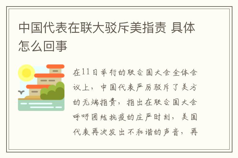 中国代表在联大驳斥美指责 具体怎么回事