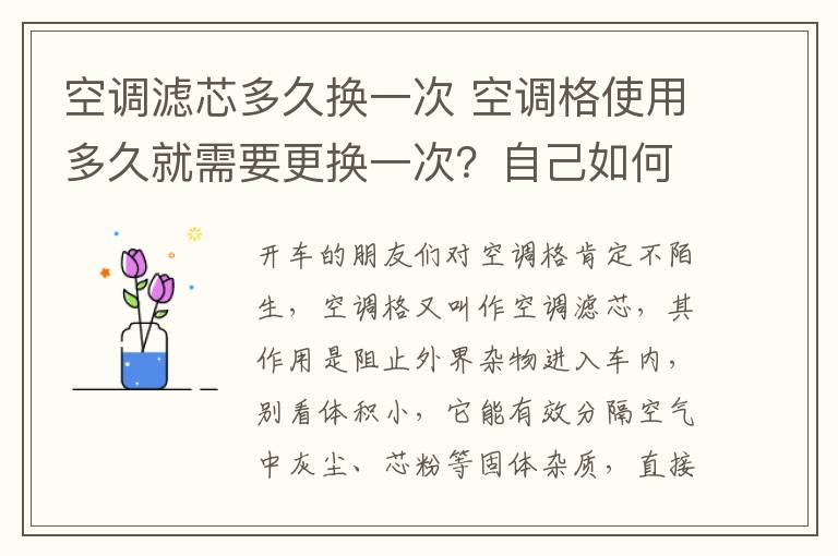 空调滤芯多久换一次 空调格使用多久就需要更换一次？自己如何手动更换