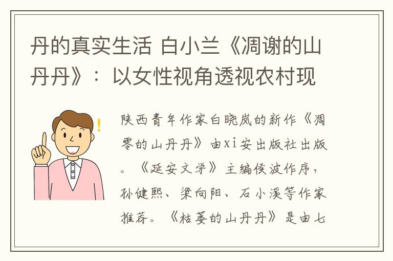 丹的真实生活 白小兰《凋谢的山丹丹》：以女性视角透视农村现实生活中的问题