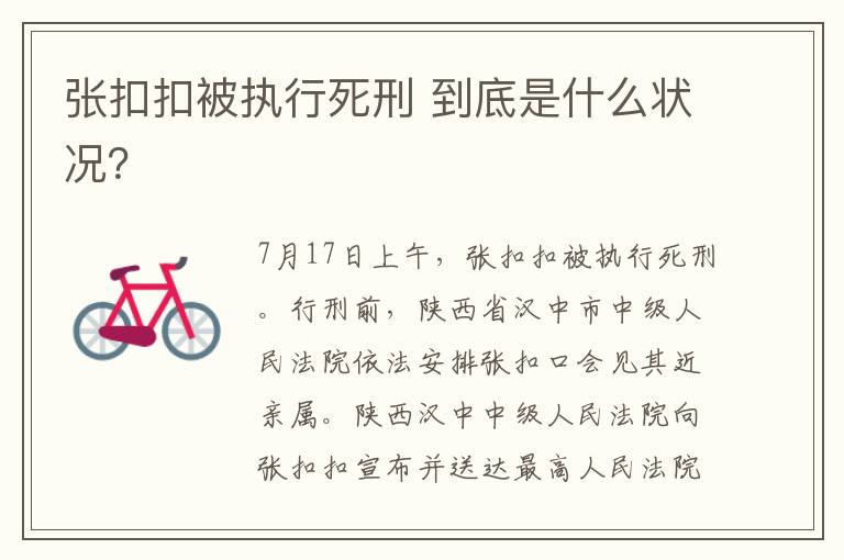 张扣扣被执行死刑 到底是什么状况？
