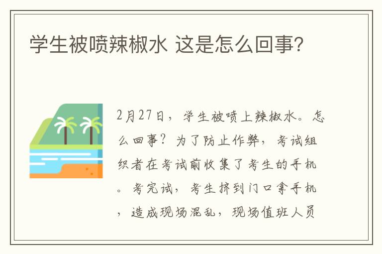 学生被喷辣椒水 这是怎么回事？