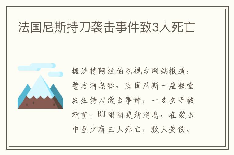 法国尼斯持刀袭击事件致3人死亡