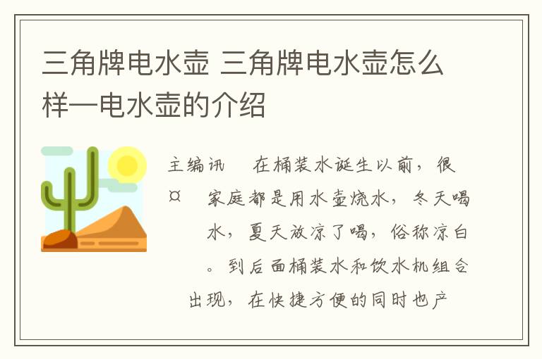 三角牌电水壶 三角牌电水壶怎么样—电水壶的介绍