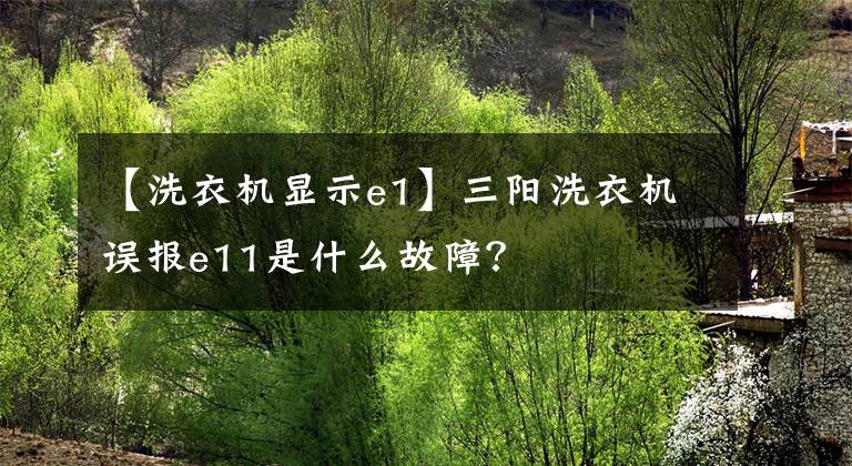 【洗衣机显示e1】三阳洗衣机误报e11是什么故障？