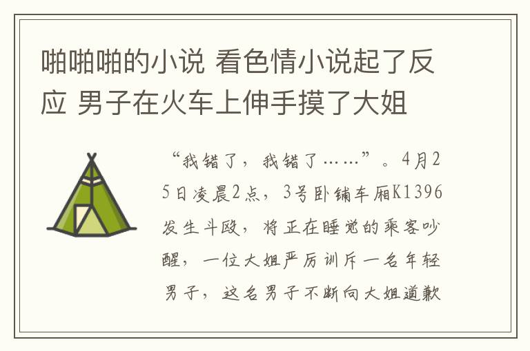 啪啪啪的小说 看色情小说起了反应 男子在火车上伸手摸了大姐