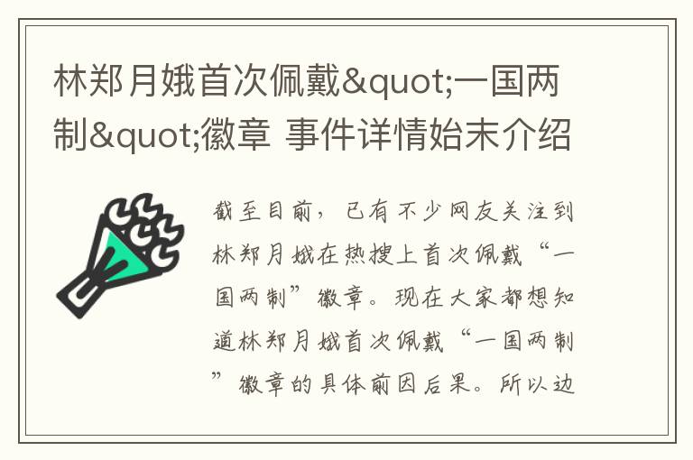 林郑月娥首次佩戴"一国两制"徽章 事件详情始末介绍！