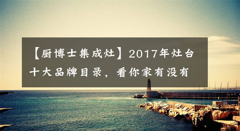 【厨博士集成灶】2017年灶台十大品牌目录，看你家有没有。