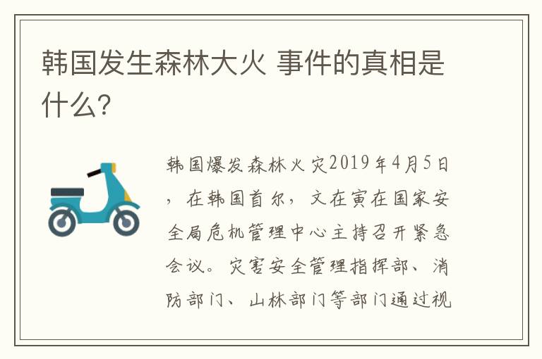 韩国发生森林大火 事件的真相是什么？