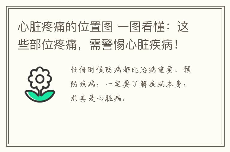 心脏疼痛的位置图 一图看懂：这些部位疼痛，需警惕心脏疾病！