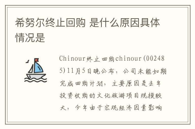 希努尔终止回购 是什么原因具体情况是
