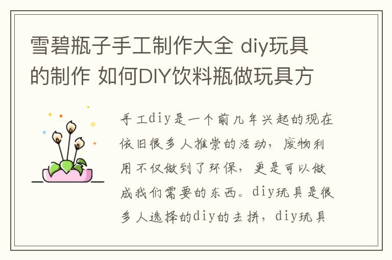 雪碧瓶子手工制作大全 diy玩具的制作 如何DIY饮料瓶做玩具方法