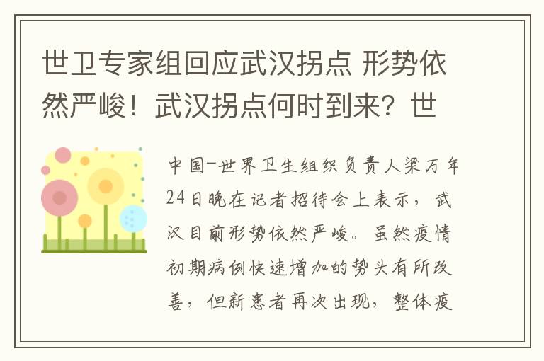 世卫专家组回应武汉拐点 形势依然严峻！武汉拐点何时到来？世卫专家组这样回应