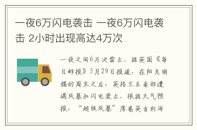 一夜6万闪电袭击 一夜6万闪电袭击 2小时出现高达4万次