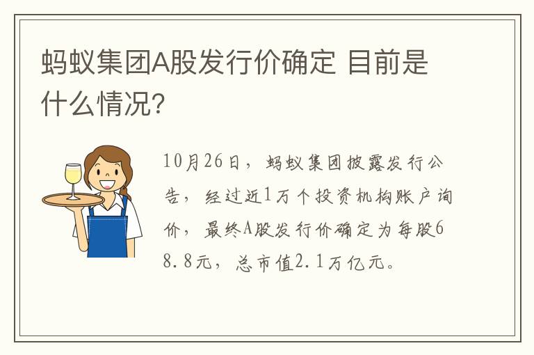 蚂蚁集团A股发行价确定 目前是什么情况？