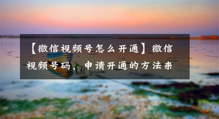 【微信视频号怎么开通】微信视频号码，申请开通的方法来了
