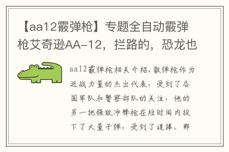 【aa12霰弹枪】专题全自动霰弹枪艾奇逊AA-12，拦路的，恐龙也杀给你看