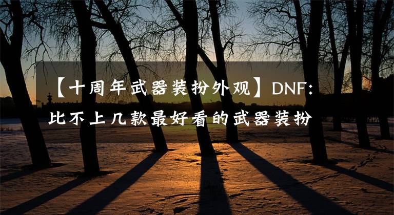 【十周年武器装扮外观】DNF:比不上几款最好看的武器装扮十周年装扮。